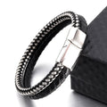 Handmade Braided Punk Rope Stainless Steel Silver Plated Magnetic 316L Unisex Bangles Trendy Gift