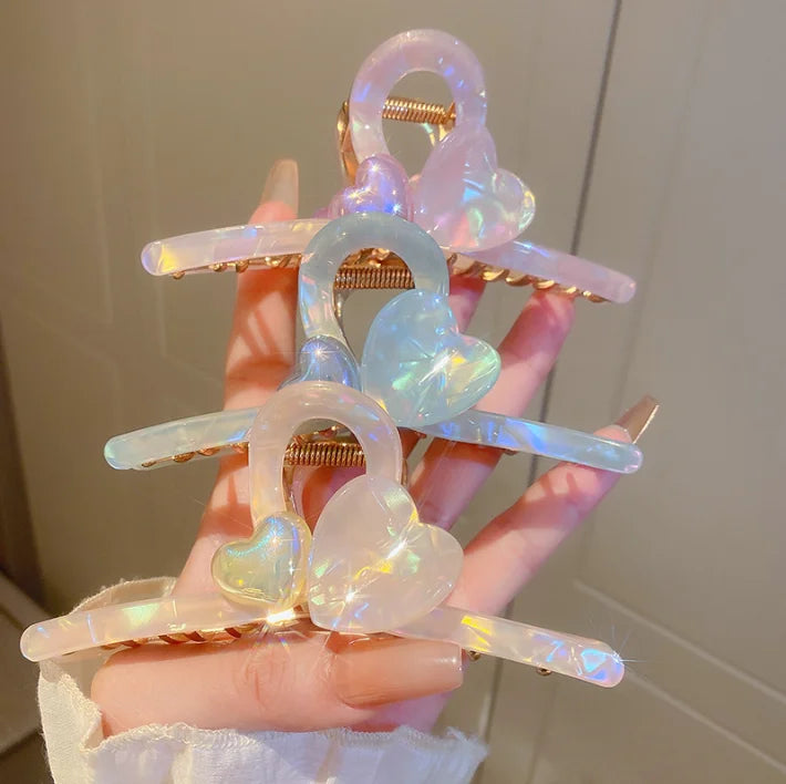 Fashion Sweet Heart Acetate Hair Clip Large Hair Claw Clips for Women Girls Hair Accessories