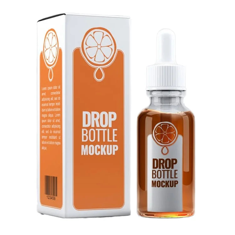 Eco-Friendly Dropper Bottle Essential Oils Cardboard Gold Silver Hot Stamping Lamination Folded Dropper Bottle Packaging Box