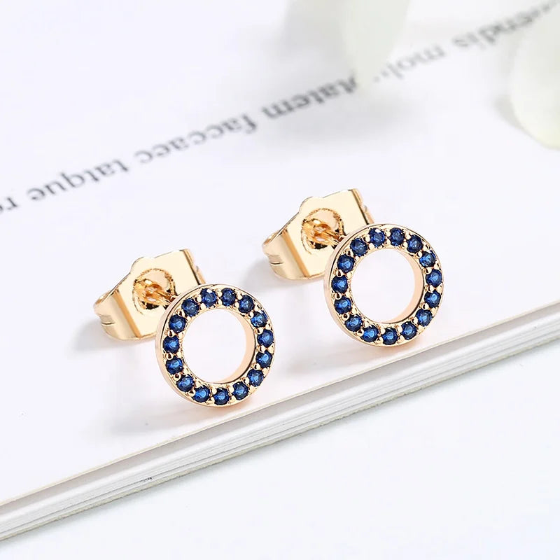 Simple Design Round Shape 18K Gold Plated Jewelry Huggie Hoop Earrings Zirconia Hoop Earrings