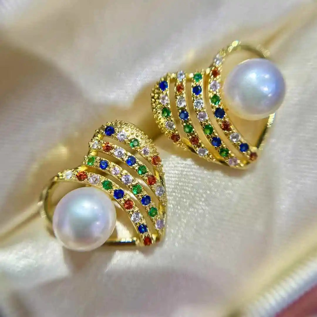 Special Offer S925 Pure Silver Ear Needle Earrings with 7-8mm Candy Colored Freshwater Pear Cut Pearls for Parties or Gifts