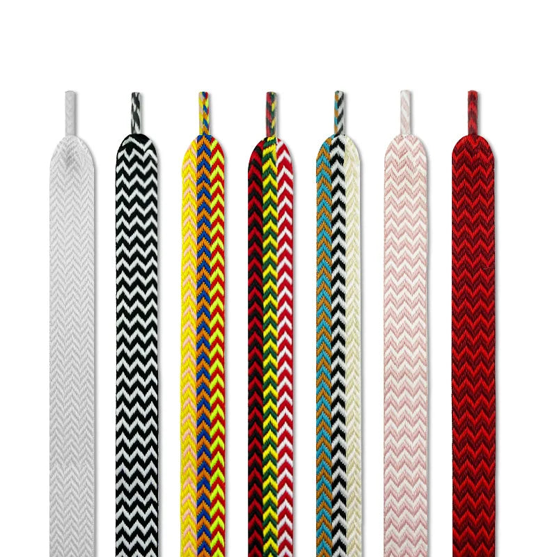 Youki High Quality 1.5CM Flat Shoelaces Woven Polyester Laces in Multicolor Widest Shoe Laces