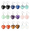 Top Seller Natural Crystal Heart Earring Multi Color 20mm Mini Crystal Heart Earring