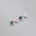 Hot Sales 925 Sterling Silver Blue Green pink Heart Zircon Pendant for Fashion Jewelry Making Charms