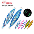 12# 60g 100g 150g 200g Major Craft Luminous Slow Pitch Jig Lures Saltwater Metal Fishing Lure Artificial Bait