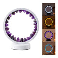 Wholesale Natural Stone Amethyst Crystal Lamp Healing Crystal Three Color Adjustment Table Lamp