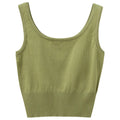 2024 Summer Spring New Fashion Women Lady Casual Knitted Tank Top Wearing Pure Color  Short Slimming Top T-shirt