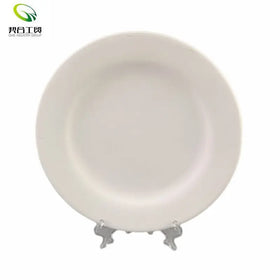STOCK Cheap Wholesale Animal Glazed Pottery Bisque 7 Inch Round Plain White Ceramic Dinner Dish Plates