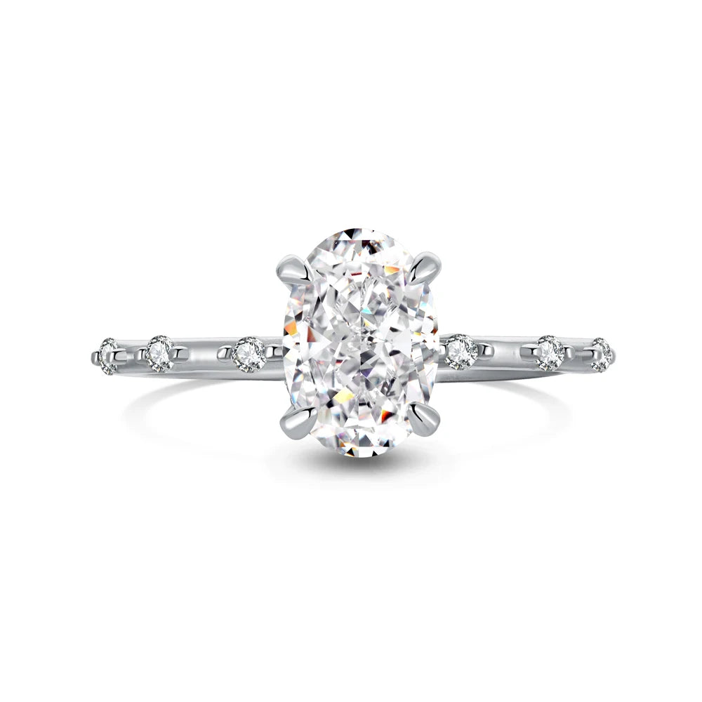 Dylam Luxury Big Square Cut Zircon Ring Micro Paved Cz 8A Cubic Zirconia 925 Ring for Women Jewelry Silver Female Rings Wedding