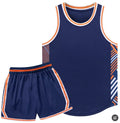 American-style Basketball Uniform Set Men's and Women's Sports Narrow-shouldered Vests Blue Jerseys
