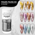 JTING 12colors Metallic Blooming Marble Ink Nail Art Blooming Liquid Painting Gel Nail Polish Unique  Marble Ink for Nails