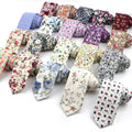 Skinny Floral Neck Ties for Men Women Casual Print Tie Suits Cotton Ties for Boy Girls Necktie Gravata Gifts