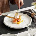 Modern European Style 8-12 Inch Eco-Friendly Grey Ceramic Porcelain Steak Dinner Plate Glossy Finish Microwave Dishwasher Safe