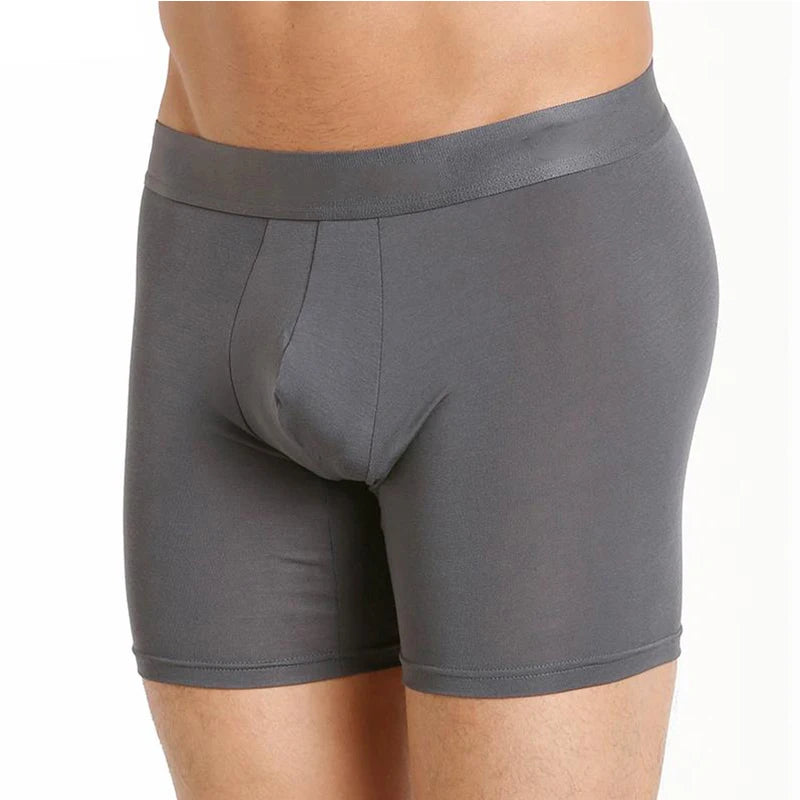 High-quality Solid-color Men's Four-corner Underwear Cheap Men's Boxer's Low-waisted High-elasticity Men's Bamboo Shorts