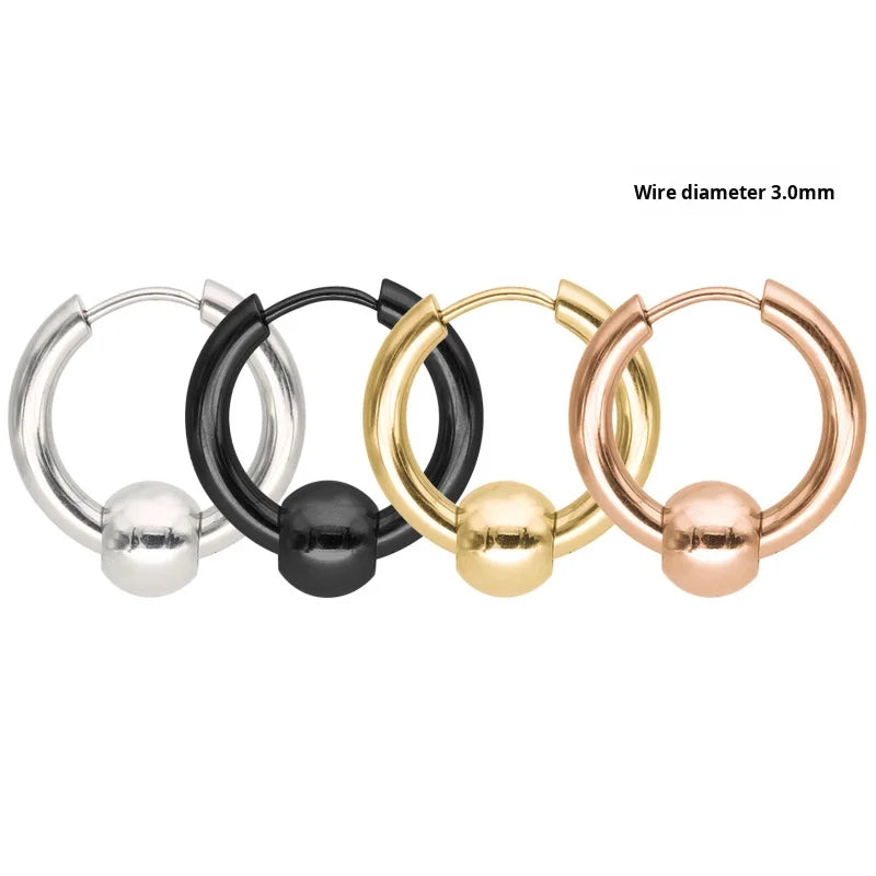 Wholesale European American Hot-Selling Women's Stainless Steel Earrings Simple Personalized Commuter Style Fashion Hoop Earring