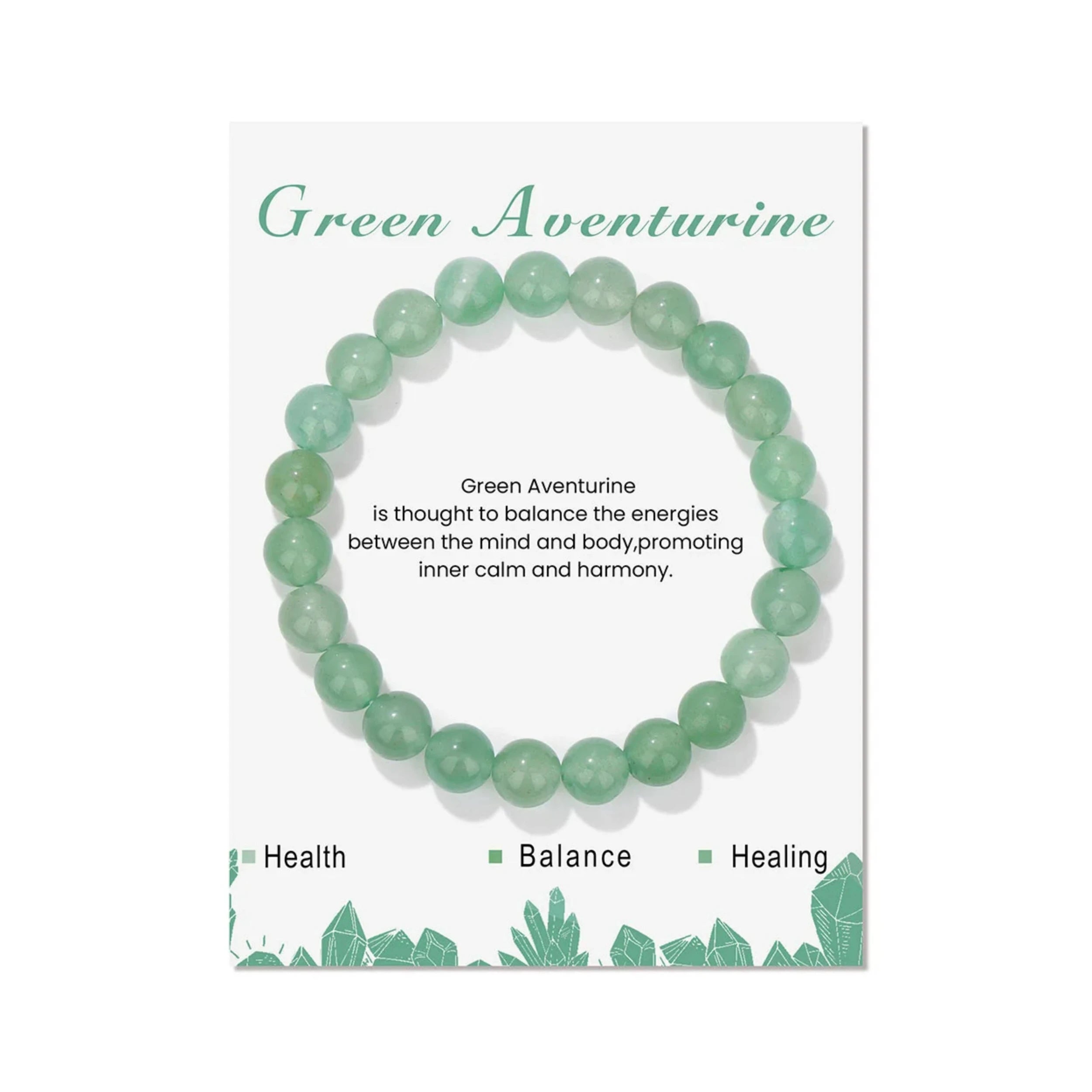 Lava Turquoise Rose Quartz Healing Crystals Bracelet 8mm Natural Stone Beaded Elastic Bracelet with Customized Card for Gift