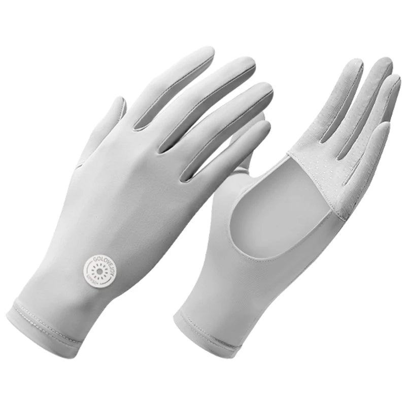 GOLOVEJOY Summer Driving Sunscreen Gloves Women Drive Girls Lady Cotton Car Sun Uv Against Resistant Touch Screen Mittens Glove
