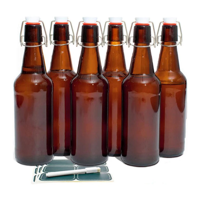Wholesale 33cl Recycled Clear Round Classic Swing Top Glass Bottle
