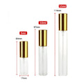 Empty Transparent clear Glass Bottles with Silver Gold Black Lid Mini 5ml 10ml 15ml Pocket Perfume Bottle