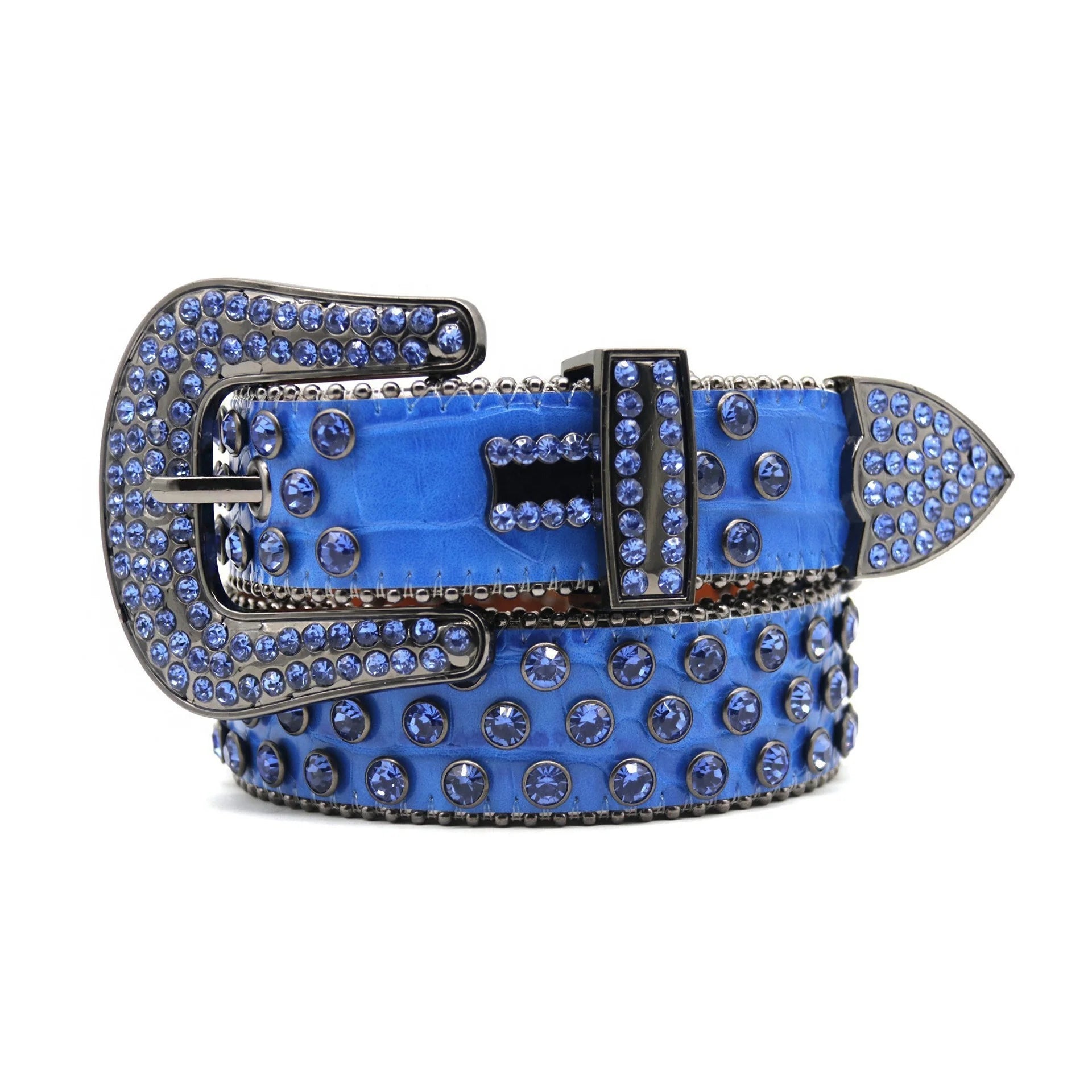 Western Cowboy Bb Luxury High Quality Rhinestone Diamond Alloy Designer Fashionable Streetwear Renaissance Wholesale PU Belts