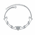 New Arrival 925 Sterling Silver Moissanite 1Carat Sea Blue Heart Cut Bracelet Charm Moissanite Bracelet for Women