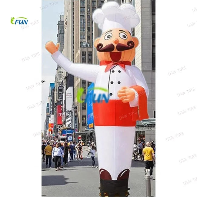 3M Single Leg Waving Hand Chef Balloon Inflatable Cooking Air Dancer for Restaurant Promotion Advertising Inflatables
