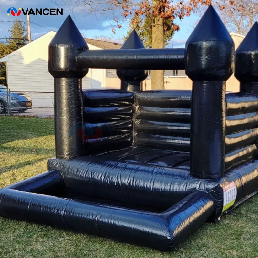 Commercial Adults Kids Pastel Party Moonwalk Bouncer Inflatable Black Bouncy Jumping Castle with Pit White Bounce House for Sale