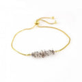 BM42973 Raw Herkimer Diamond Adjustable Bracelet Bridal Jewelry Gift Gold Plated Dainty Chain Stacking April Birthstone Bracelet