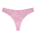 JOGOGO Wholesale Customize One Piece Ice Silk Low-Rise Soft Satin Stretch Thong Breathable Traceless Laser Cut Seamless Briefs