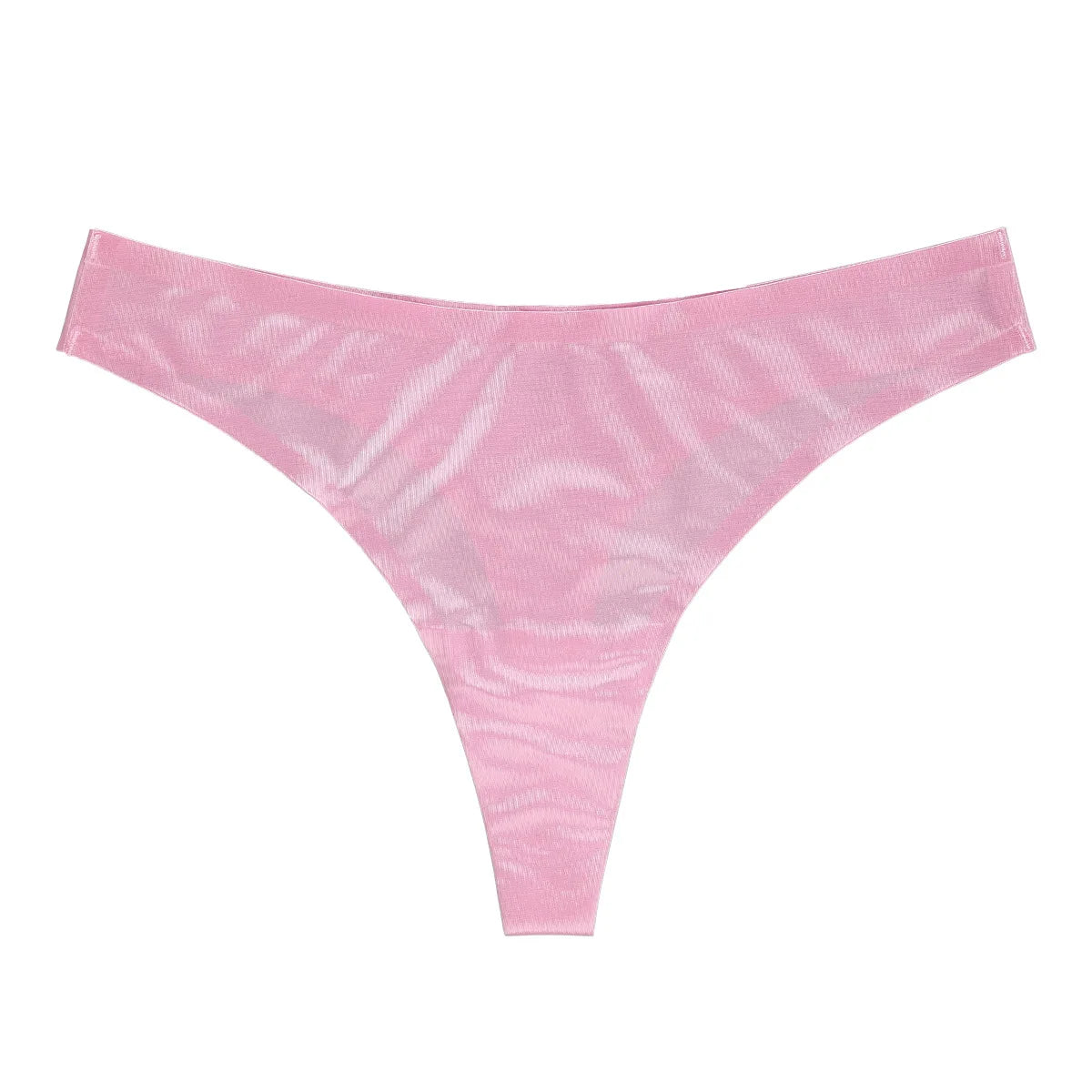 JOGOGO Wholesale Customize One Piece Ice Silk Low-Rise Soft Satin Stretch Thong Breathable Traceless Laser Cut Seamless Briefs