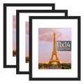 Black 11x14 Picture Frame for 8x10 with Mat or 11x14 Without Mat Wall and Tabletop Display Photo Frames Black