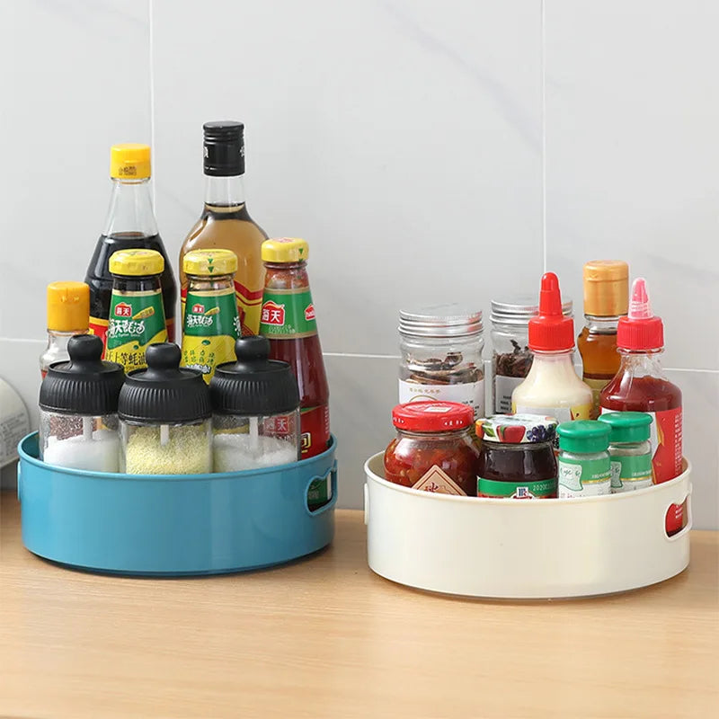 White Rotating Spice Rack Organizer Drawer Tray Spice Rack Tray