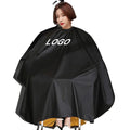 KEFEI Custom Logo Polyester Hair Salon Cape Barber Apron and Hairdresser Gown with Snap Black Haircut Makeup Gown