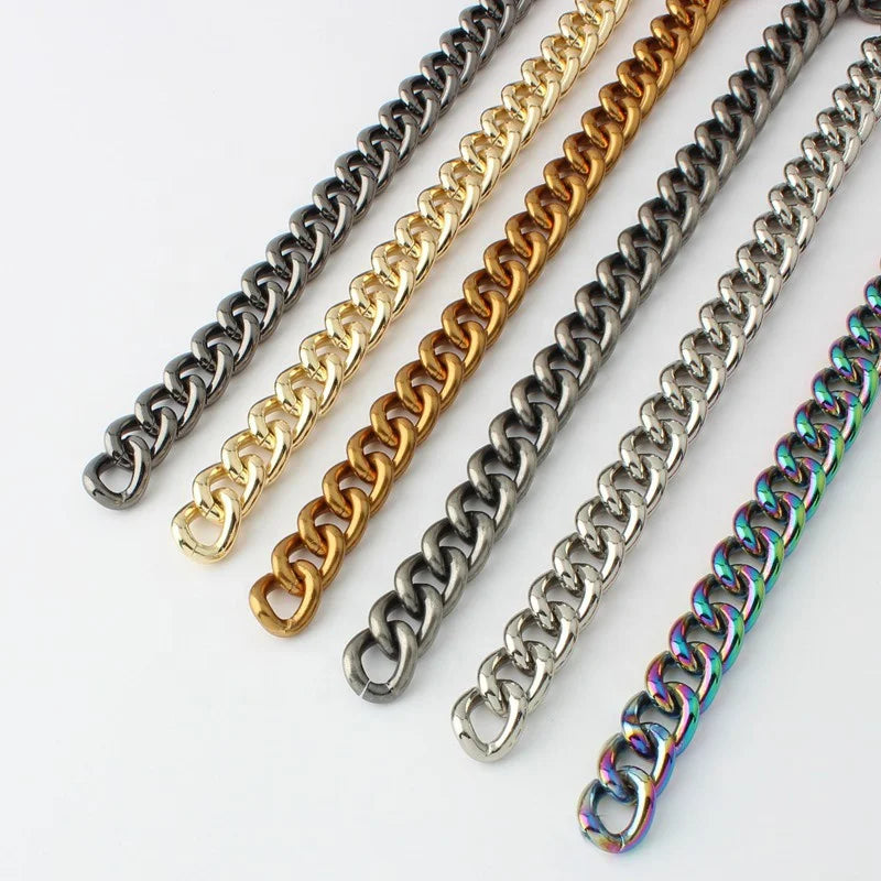 Nolvo World 6 Colors 17mm Aluminum Light Weight New Arrive Chain Metal Women Leather Bag Big Long Chain Strap Accessories