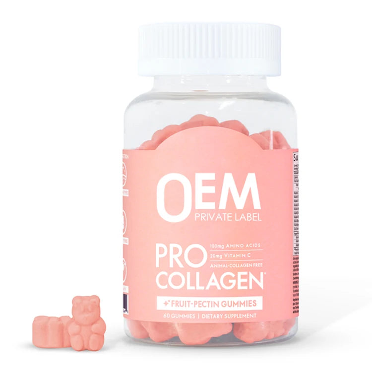 Hot Sales Private Label Beauty Skin Care Vitamin C Gummy Collagen Hyaluronic Acid Gummies