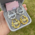 Stainless Steel Gold Plated Earrings Mini Size Twist Hoop for Toddler Children Personalized Name Letter Hoop Earring