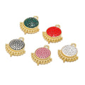 5Pcs Unique Stainless Steel Round Diamond Half Arc Edge Charms Pendants for Making DIY Jewelry Necklace Components