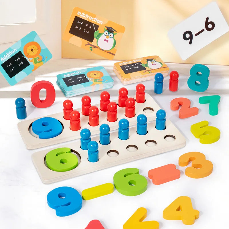 Preschool Arithmetic Puzzle Board Mathematics Teaching Aids for Early Education Math Learning Wooden Children's Math Toys