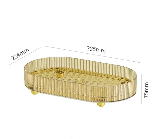 Eco-friendly Plastic Double Layers Serving Tray Household Cups Drain Tray Storage Tray for Kitchen Spice Jars Fruit
