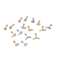 Wholesale 18K Gold Plated Rose Flower Snake Design Gun Screw Back Piercing Titanium Steel Earrings Jewelry for Party Gift