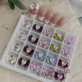 2024 New Arrival 20 Grid Mix Bags Wholesale 3d Nail Art DIY Nail Decoration Frosted Cute Bear Heart for Beauty Spa