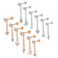 16G Cartilage Earrings 316L Stainless Steel CZ Dangle Helix Tragus Cartilage Stud Ear Piercing Jewelry for Women