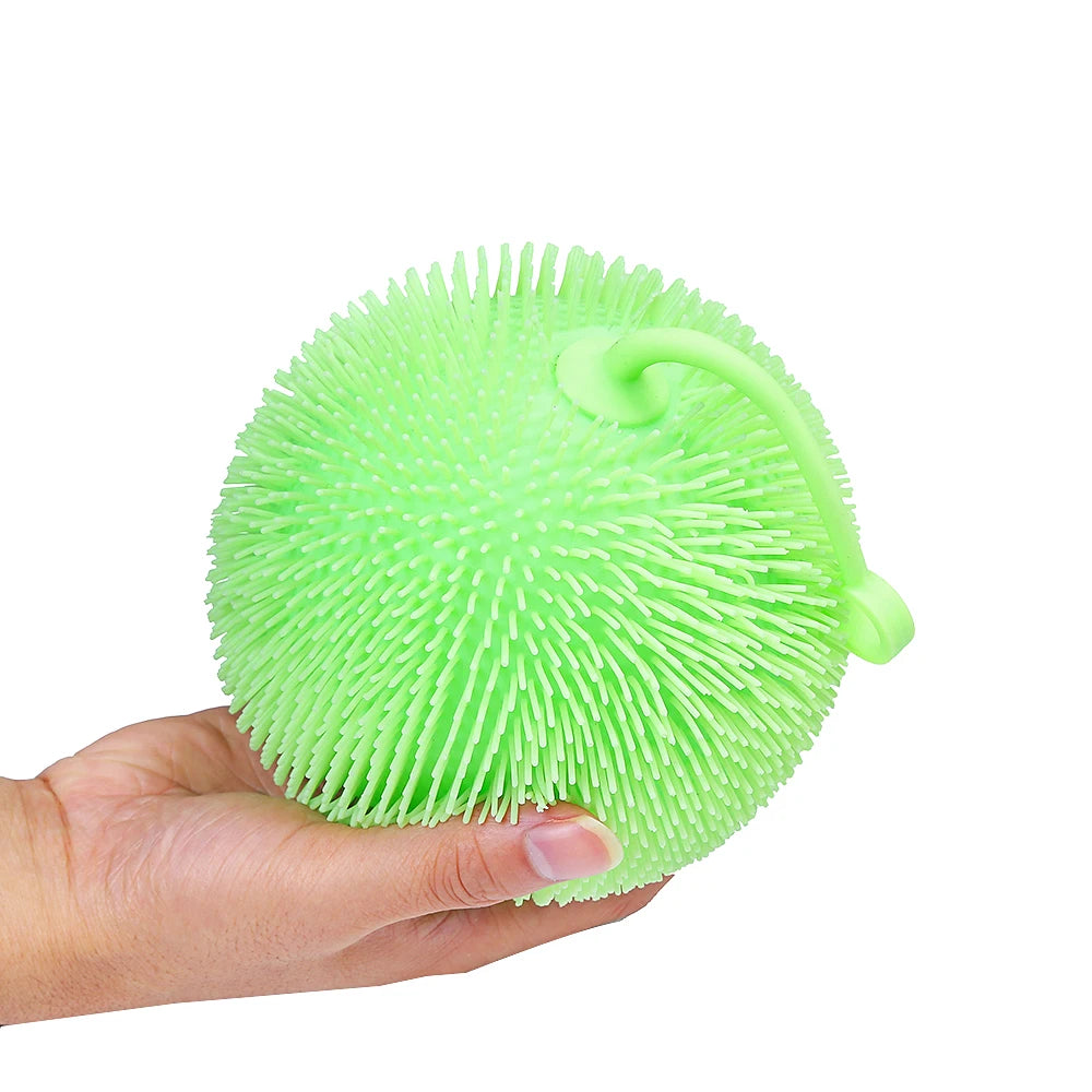 Kehui Hot-Selling Light-Up Puffer Ball Toy for Kids Tiktok Fidget Toy TPR Material Thin Hairy Ball Plastic Material for Gifts