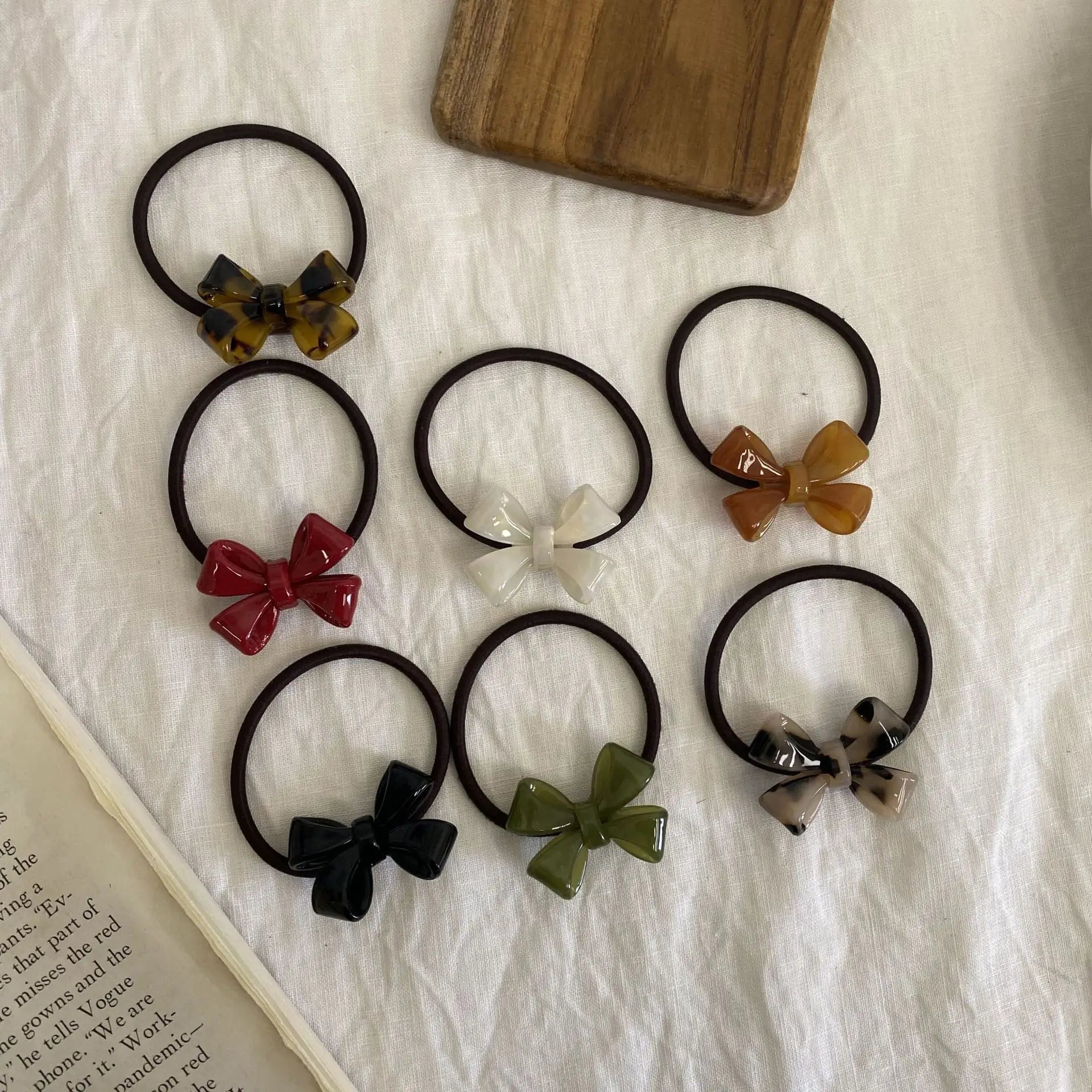 Korean Popular Daily Simple Hair Ties Bowknot Ponytail Hair Rope High Elasticity Hair Band Scrunchies Women Girls