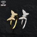 New Design 925 Sterling Silver Butterfly Ring Micro-paved Moissanite Diamond Ring Sparkling Butterfly Jewelry Ring for Woman