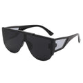 New Style Simple One-piece Tawny Glasses Women Fashion Rimless Sunglasses Men Cross Border Street Shot Sunscreen Sunglasses
