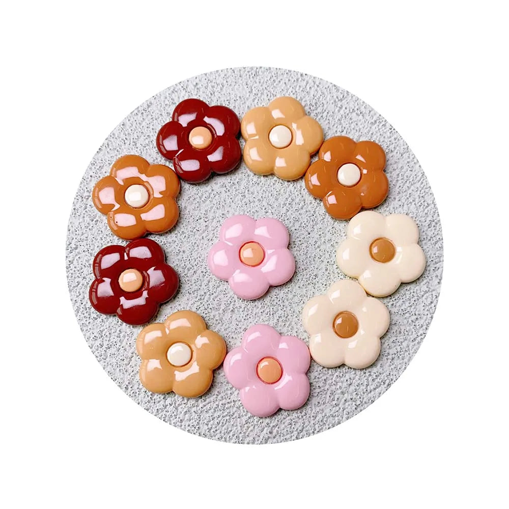 Kawaii Five Petals Flower Resin Cabochons Decorate for SlimeHair Clips Photo FrameDIY Crafts