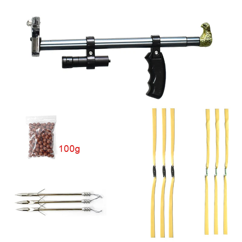 Upgraded Long Rod Telescopic Hunting Slingshot Shooting Laser Slingshot with Powerful Outdoor Rubber Band Hunting Accessories