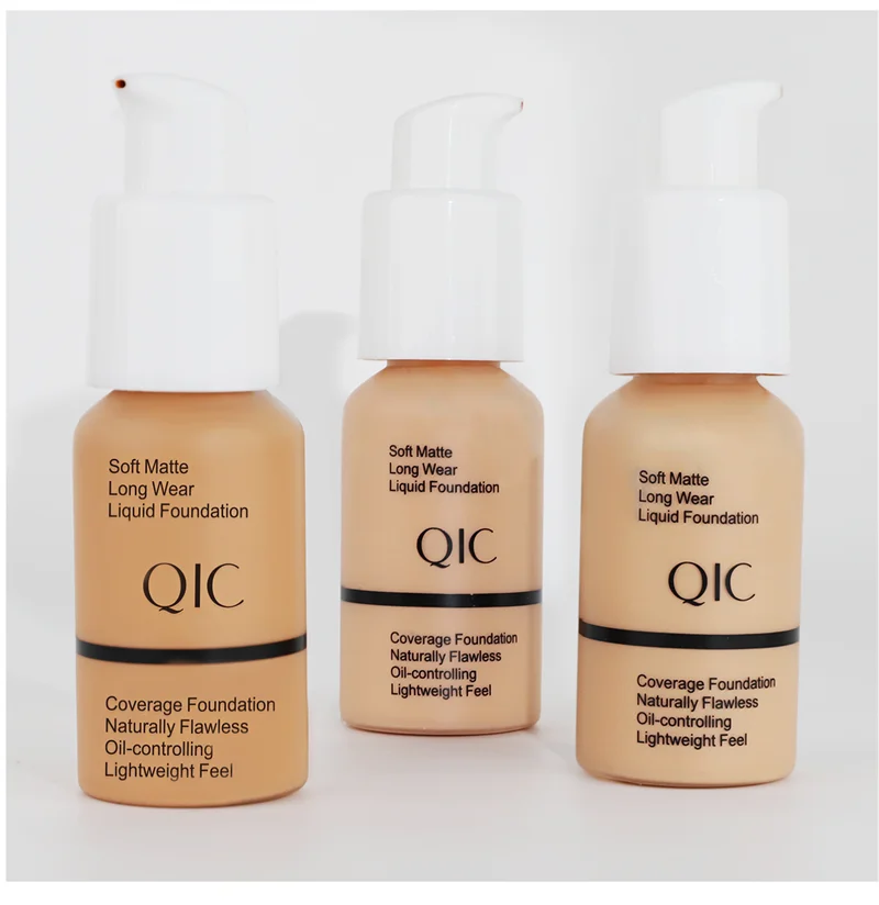 QIC Wholesale High Quality Custom Cruelty Free Vegan Face Cosmetics Longlasting Liquid Foundation