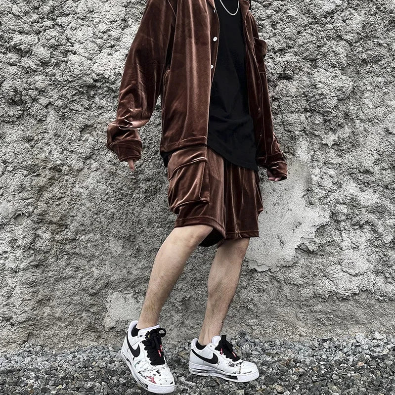 OEM Shorts Long Drawstring Drop Shipping FOG Stock Velvet Set